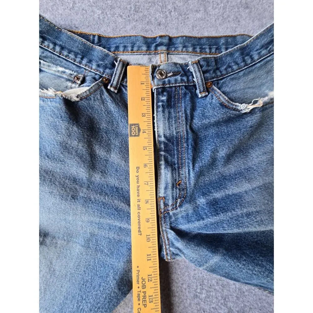 Levi's Men's 505 Jeans Distressed Med Wash Straight Leg Med Rise 34x30